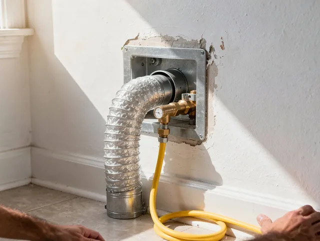 East San Gabriel Dryer Vent Cleaning certified technician performing specialized gas dryer vent cleaning in East San Gabriel
